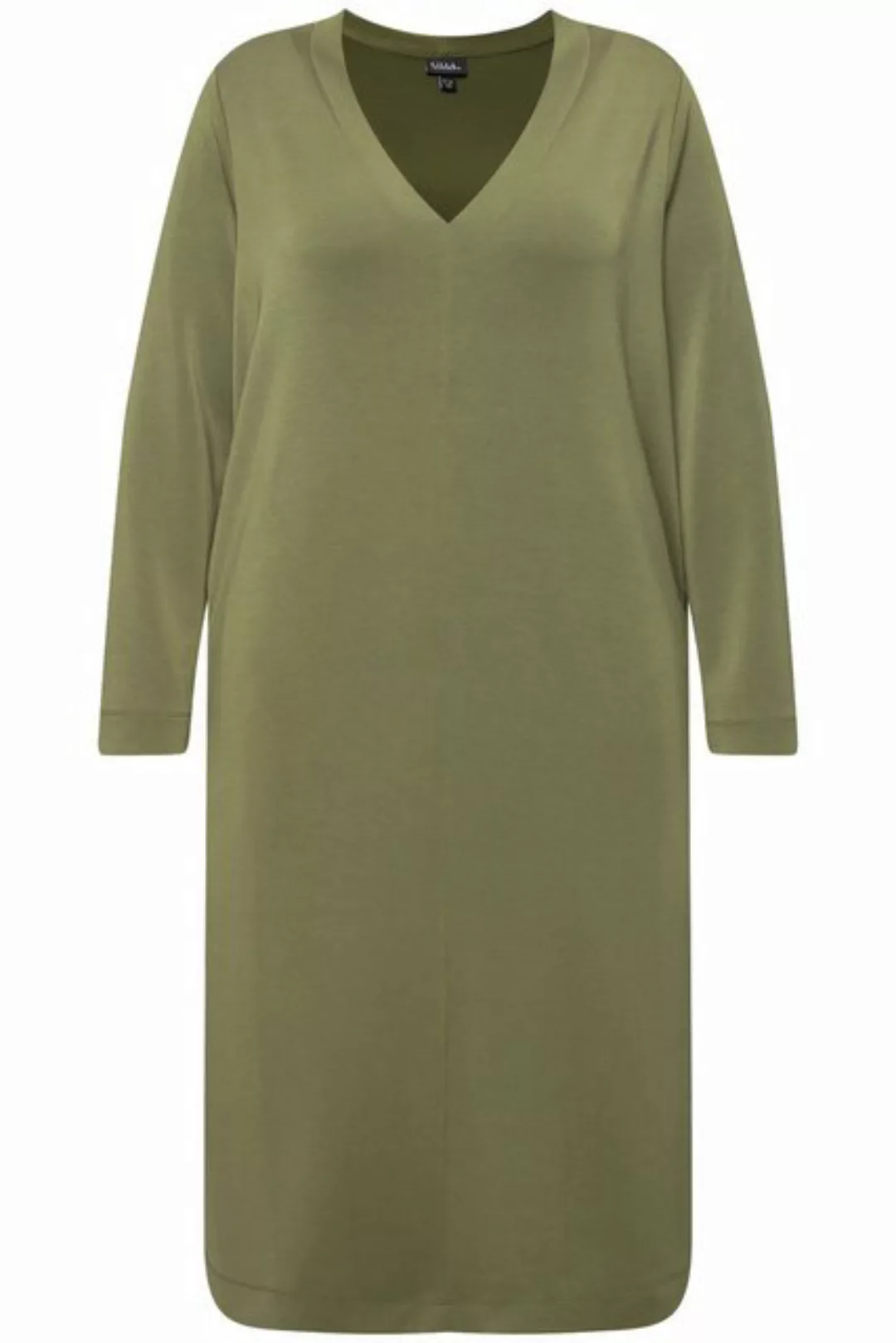 Ulla Popken Minikleid Sweatkleid V-Ausschnitt Langarm Taschen Modalmix günstig online kaufen