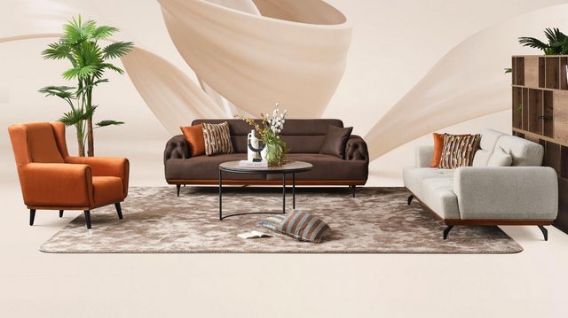 Xlmoebel Sofa Sofagarnitur in bunten Farben mit drei Sitzen, Sessel und Sto günstig online kaufen