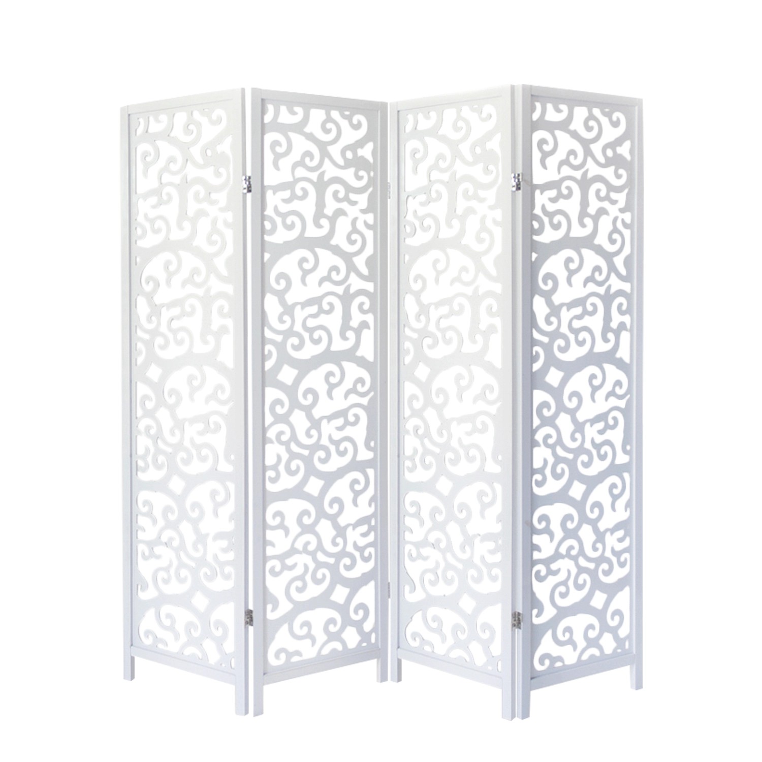 Homestyle4u 4-tlg. Paravent in Weiß 173x175 cm 1056 günstig online kaufen