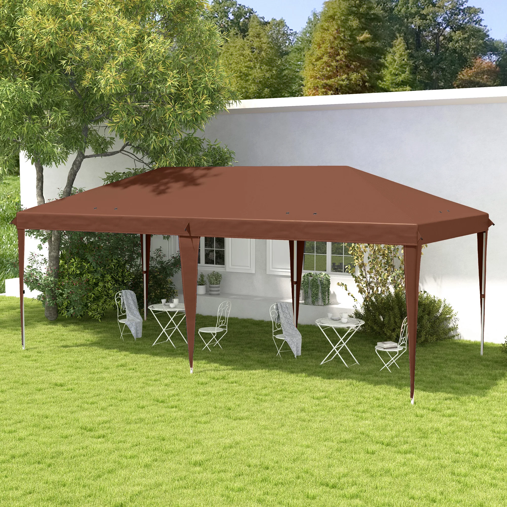 Outsunny Tonnelle 6 x 3 m Garten-Pavillon-Zelt Pop-up-Falt-Zelt Tragetasche günstig online kaufen