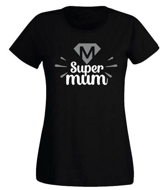 G-graphics T-Shirt Damen T-Shirt - M – Super Mum Slim-fit, mit Frontprint, günstig online kaufen