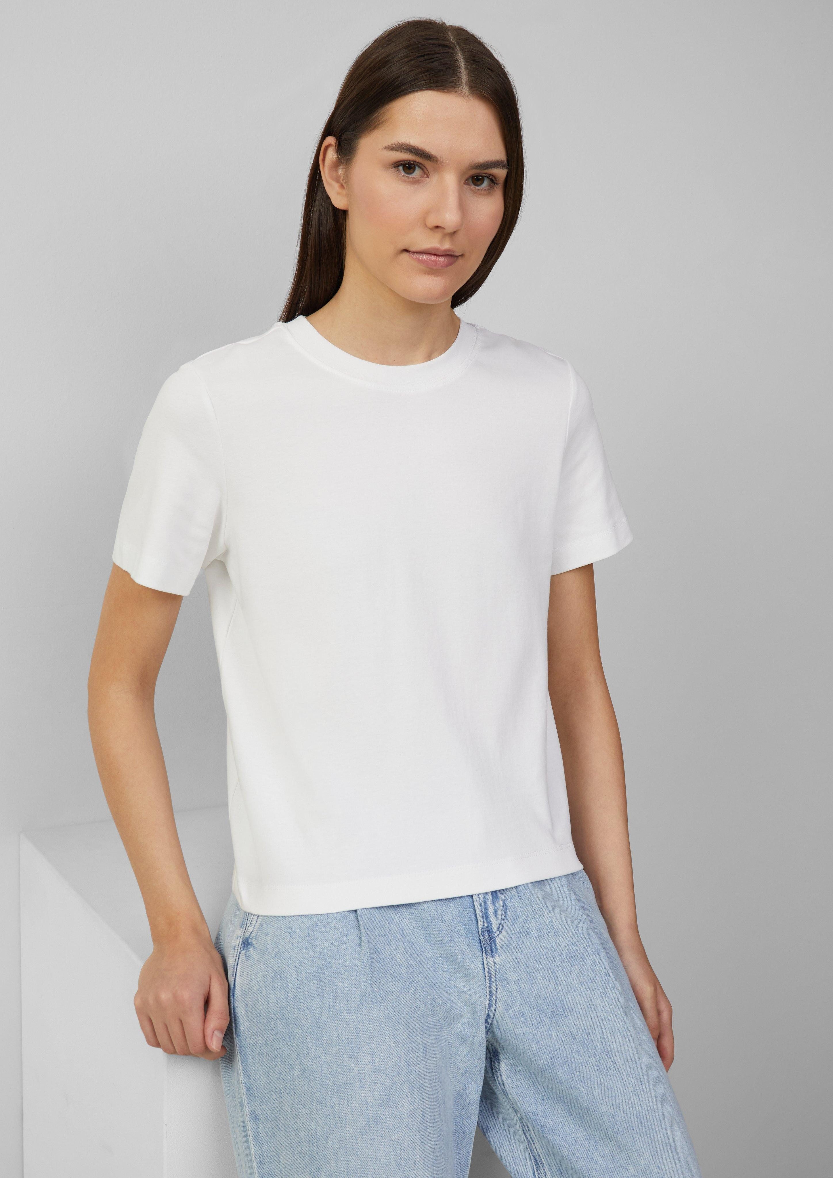 s.Oliver Kurzarmshirt Verkürztes T-Shirt aus Interlockjersey günstig online kaufen