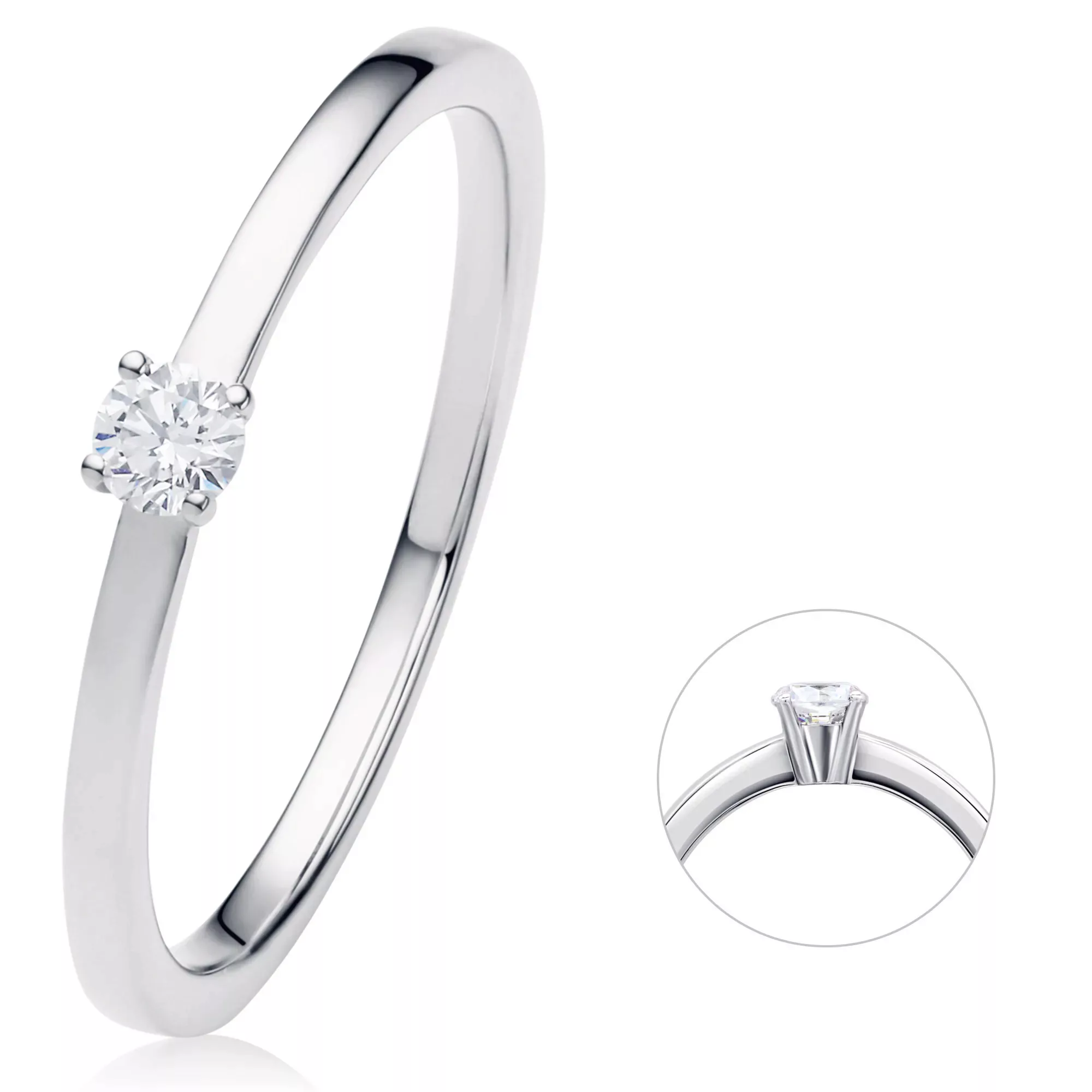 ONE ELEMENT Diamantring "0.1 ct Diamant Brillant Ring aus 950 Platin", Dame günstig online kaufen