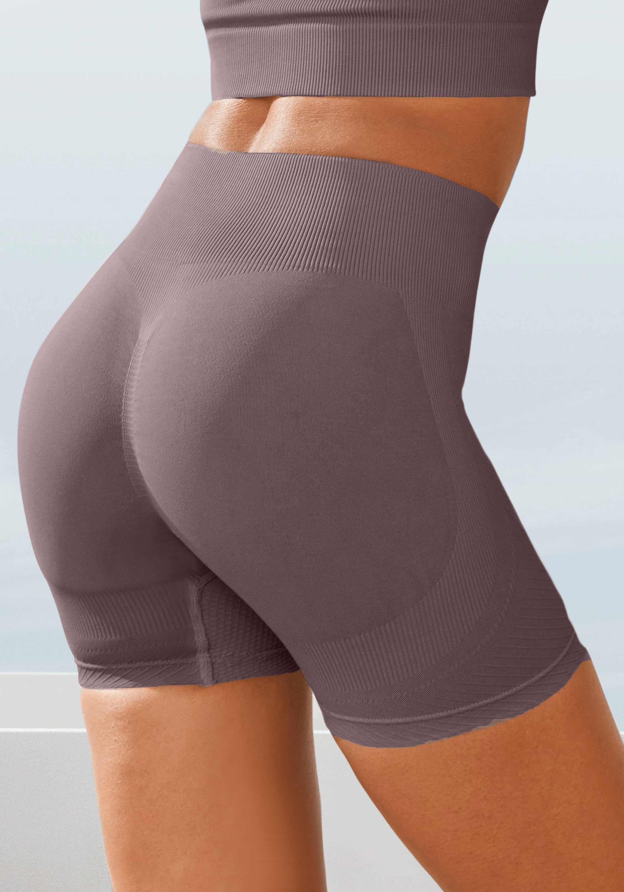 LASCANA Funktionsshorts "Po Push Up", mit Rippstruktur und Shapingeffekt, S günstig online kaufen