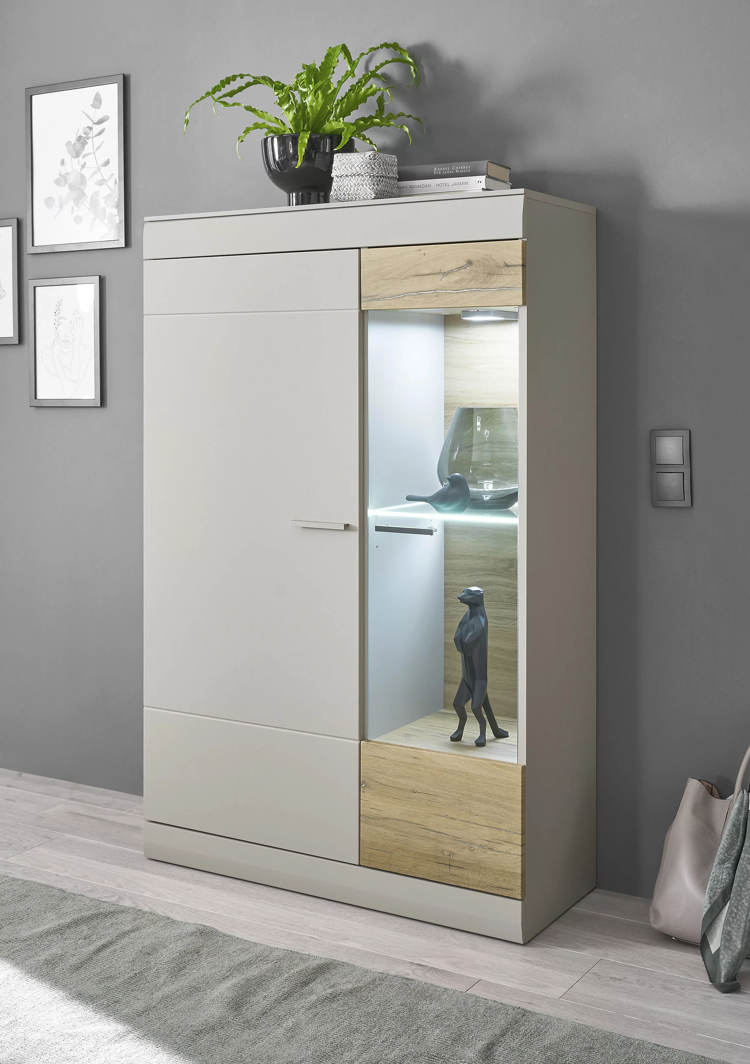 INOSIGN Vitrine "SCARA", mit Applikation Zinneiche Dekor, Breite 90 cm, mit günstig online kaufen