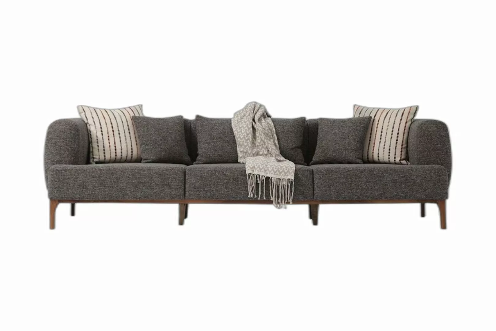 Xlmoebel 3-Sitzer Drei Platz-Sofa 3 Plätze Sofas Graues Gewebe Wohnraum Lux günstig online kaufen