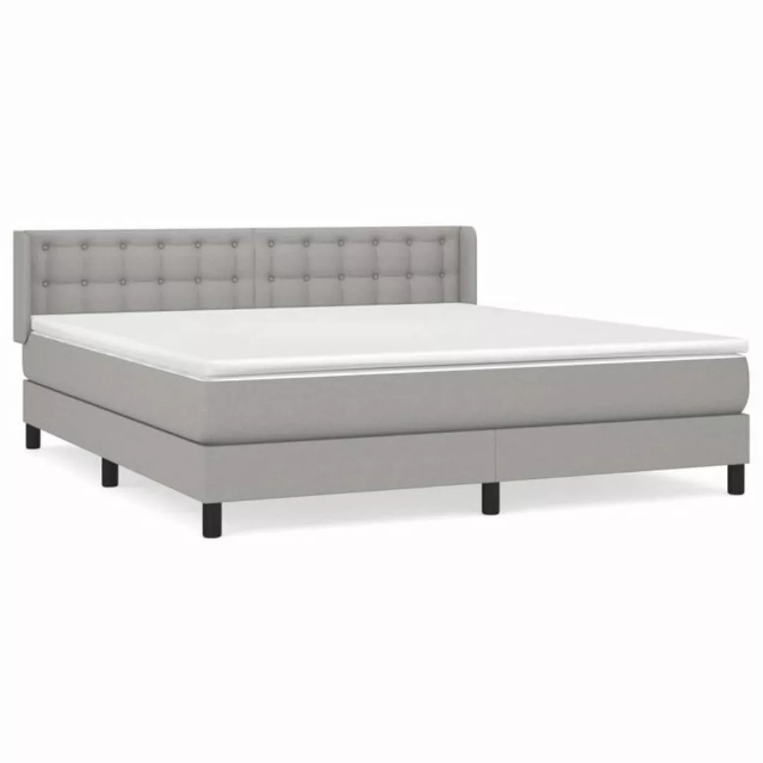 furnicato Bett Boxspringbett mit Matratze Hellgrau 160x200 cm Stoff (1-tlg) günstig online kaufen