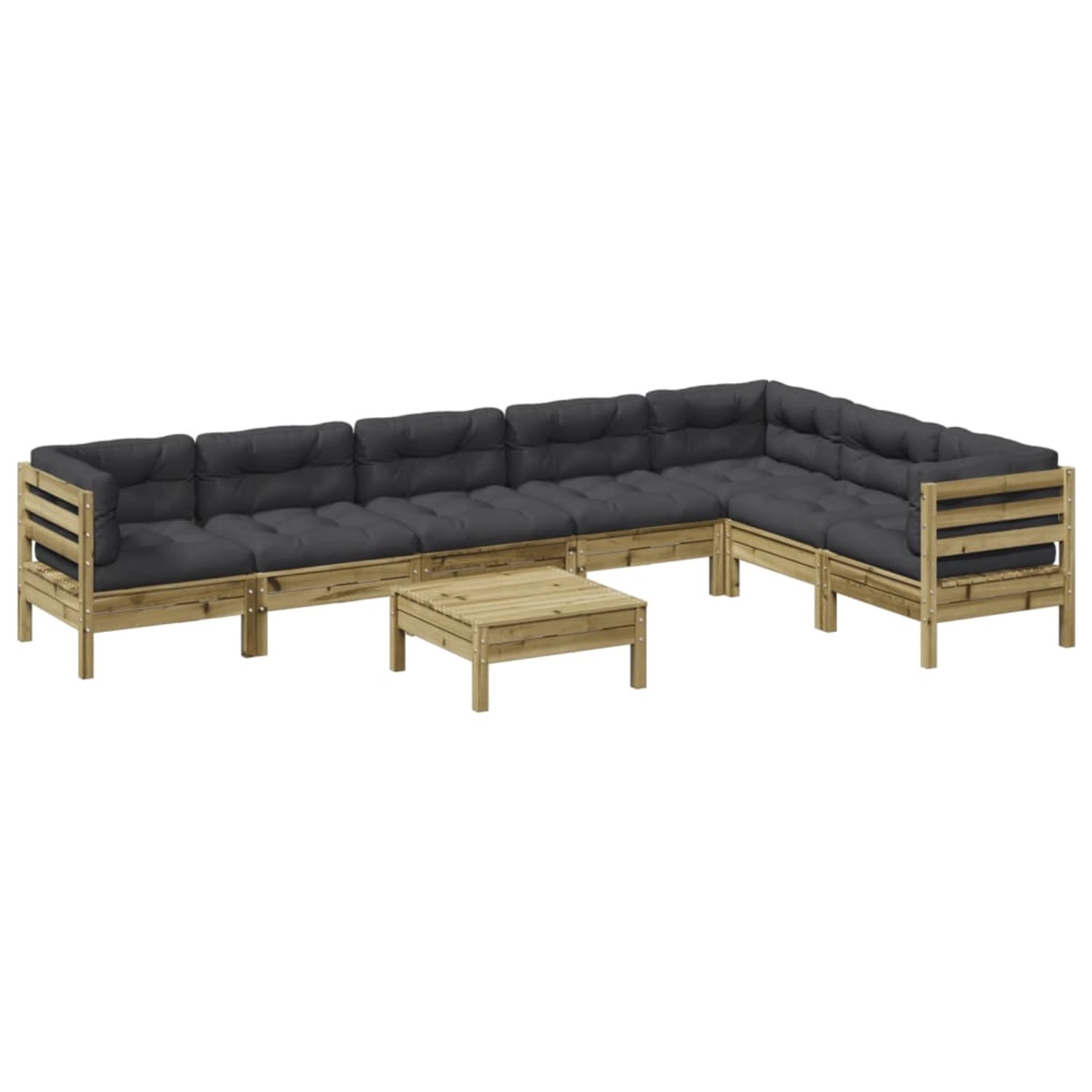vidaXL 8-Tlg Garten-Sofagarnitur mit Kissen Kiefernholz Imprägniert 3299484 günstig online kaufen