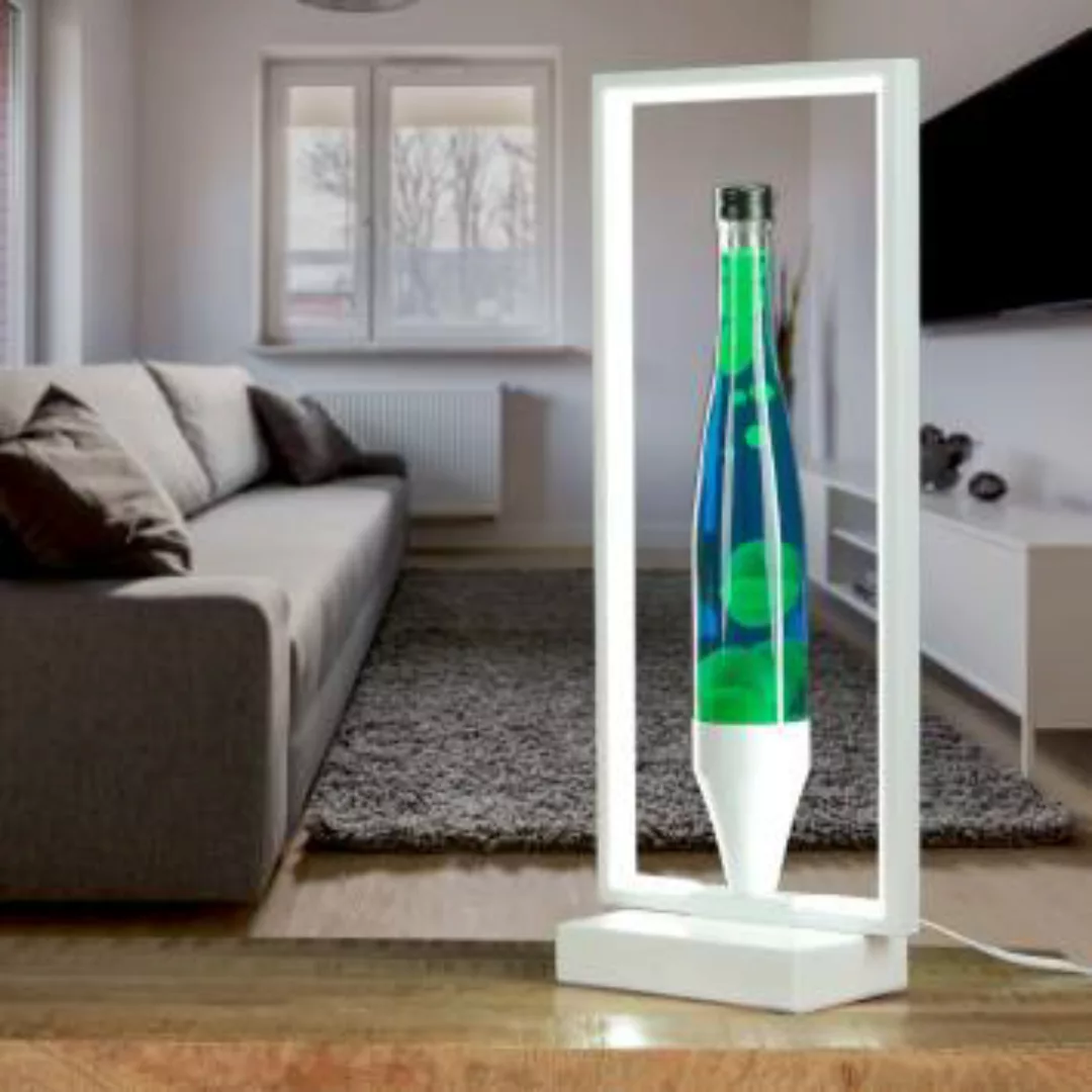 Design Lavalampe LED Rahmen Blau Grün Weiß dekorativ OLI günstig online kaufen