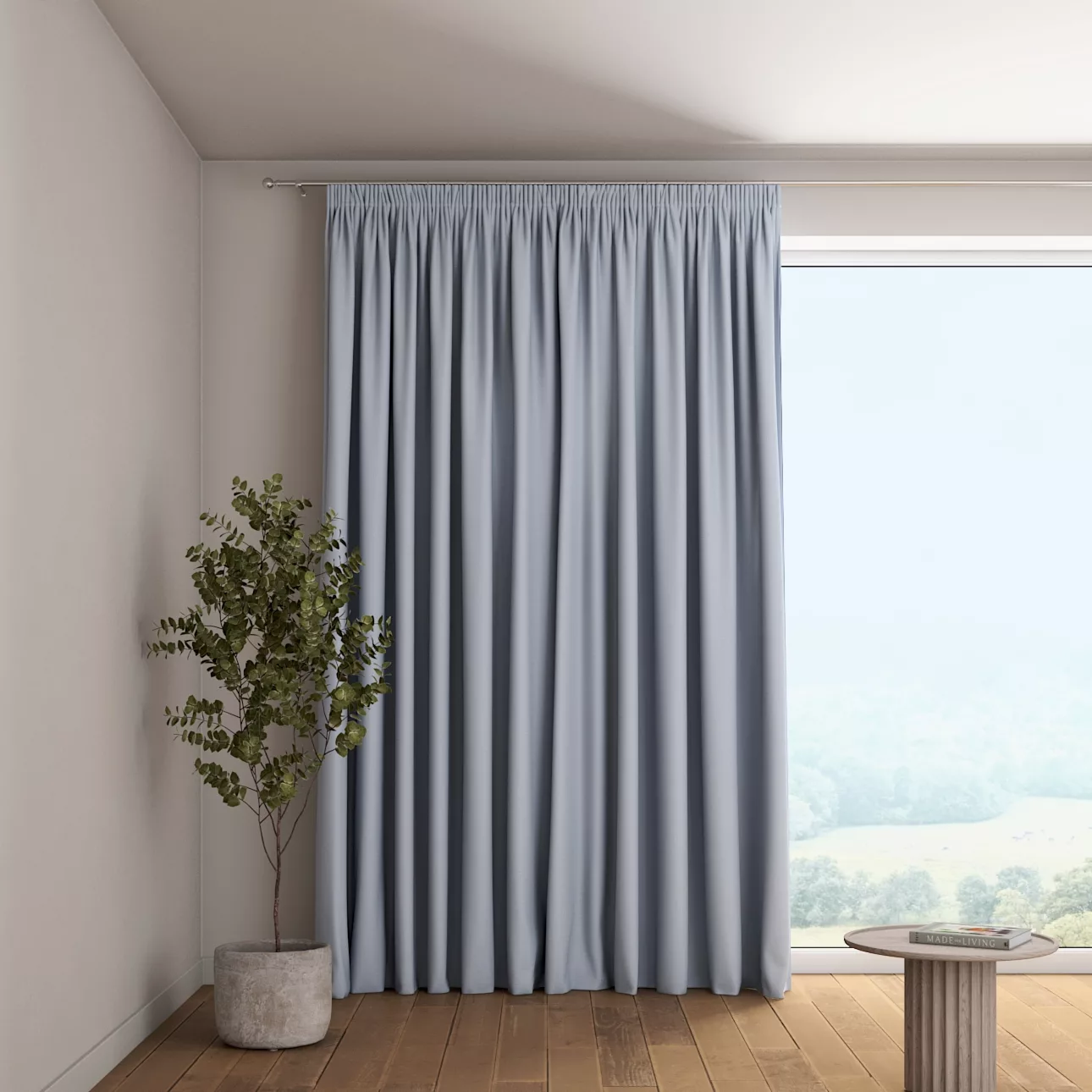 Vorhang mit Kräuselband, pastellblau, Dimout 145 cm (269-62) günstig online kaufen