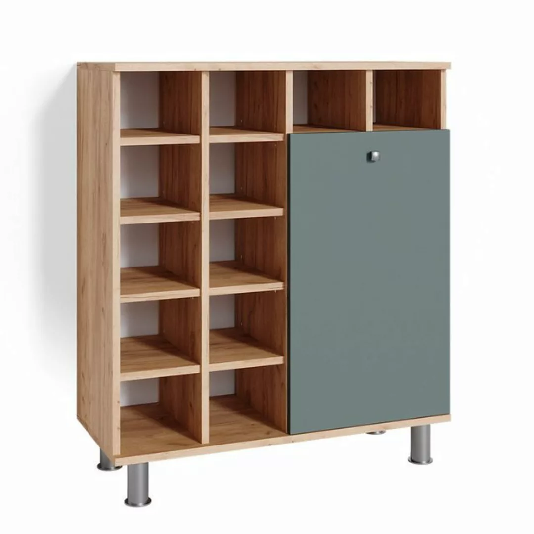 Vicco Wäscheschrank Fynn, Grün/Goldkraft Eiche, 78.4 x 91.6 cm günstig online kaufen