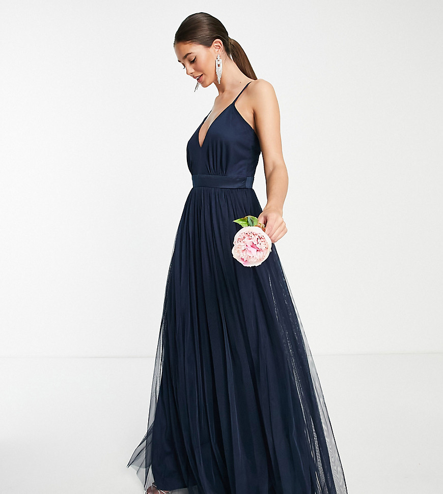 Anaya With Love – Bridesmaid Tall – Maxikleid mit tiefem Ausschnitt aus Tül günstig online kaufen