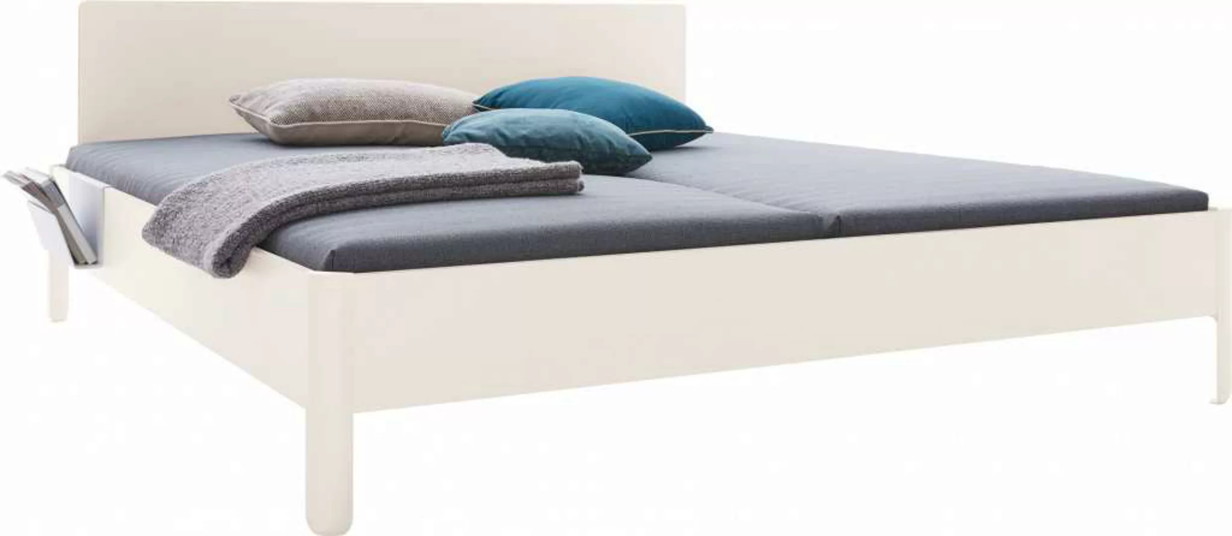 NAIT Doppelbett farbig lackiert Offwhite 200 x 210cm Mit Kopfteil günstig online kaufen