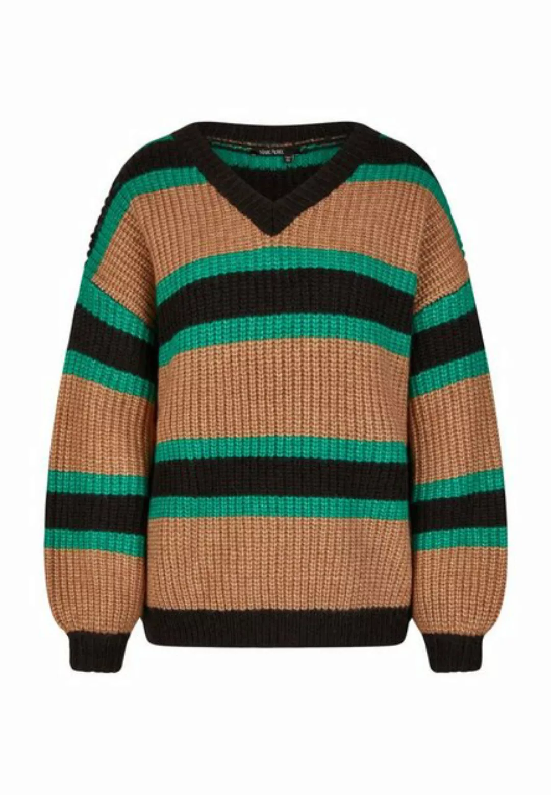 MARC AUREL Kapuzenpullover V-Ausschnitt-Pullover im Streifenlook günstig online kaufen