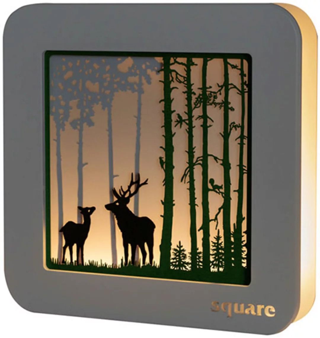 Weigla LED-Bild »Square - Standbild Wald, Weihnachtsdeko«, (1 St.), mit Tim günstig online kaufen