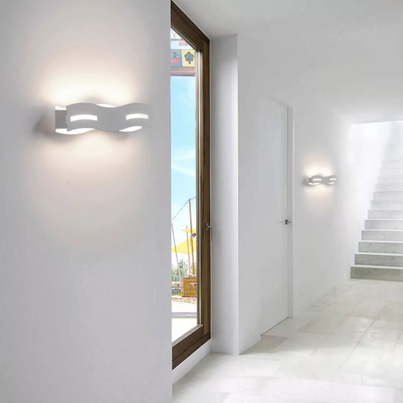 Luce Design LED-Wandleuchte Wave Weiß günstig online kaufen