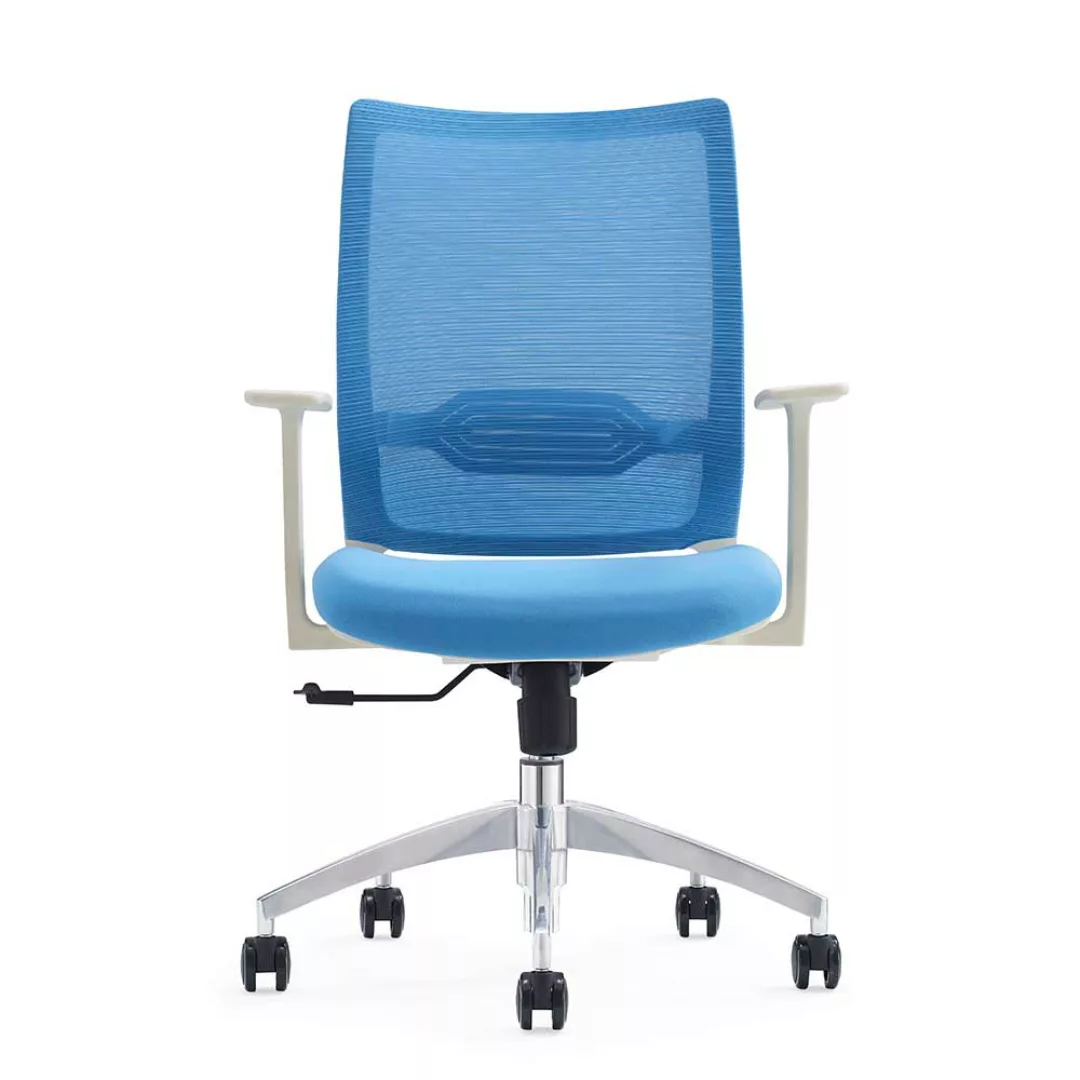 Schreibtischdrehstuhl in Blau Weiß Lendenwirbelstütze günstig online kaufen