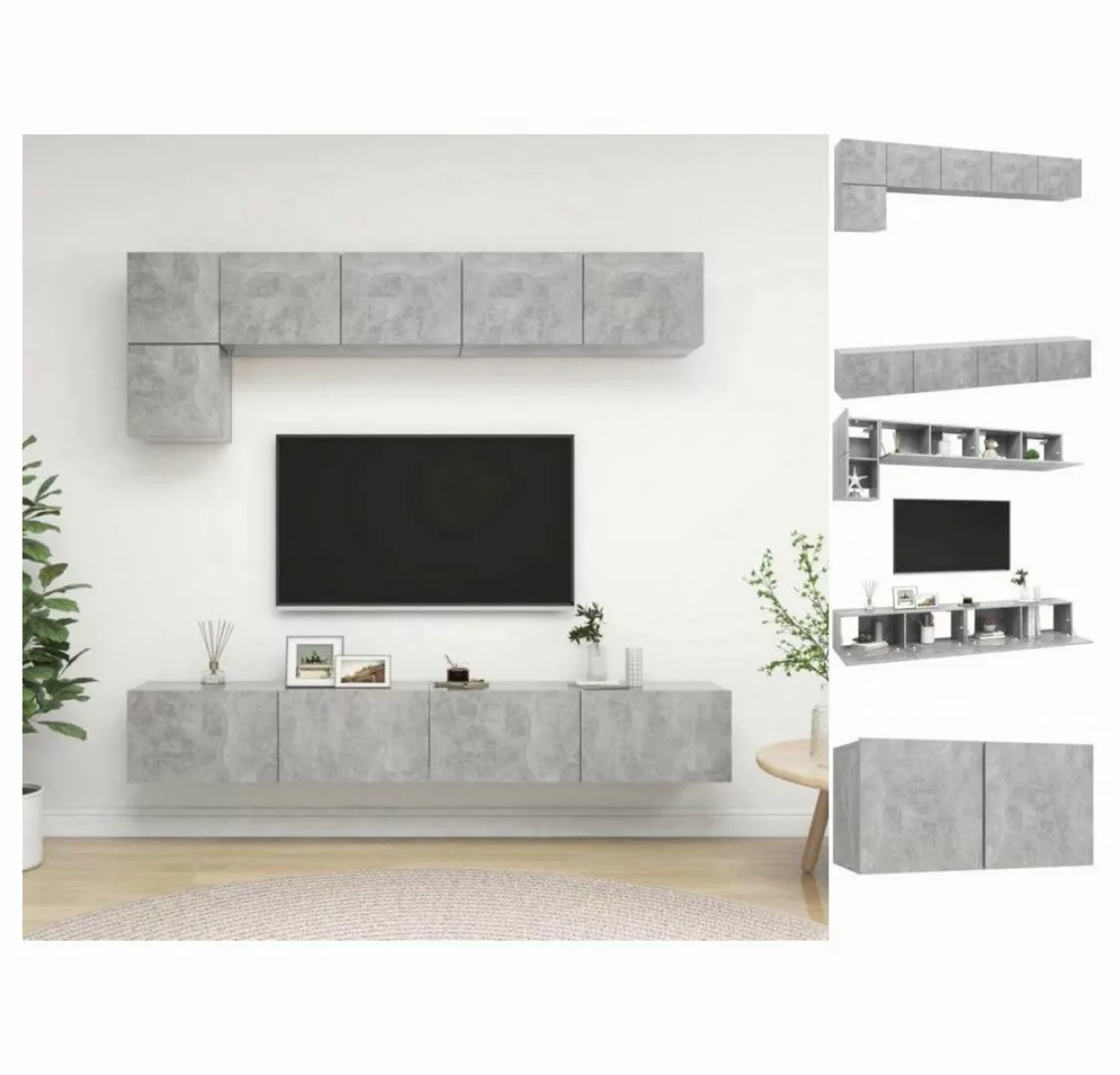 vidaXL TV-Schrank 5-tlg TV-Schrank-Set Betongrau Spanplatte günstig online kaufen