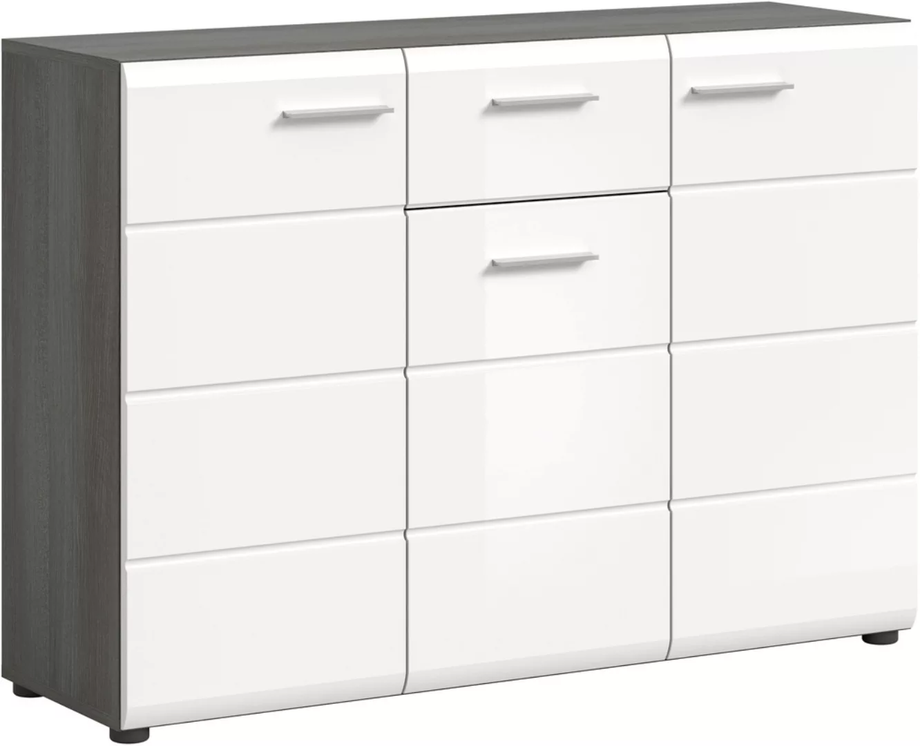 INOSIGN Sideboard "Rumba, Breite 120cm, in Rauchsilber Nachbildung/Weiß Hoc günstig online kaufen