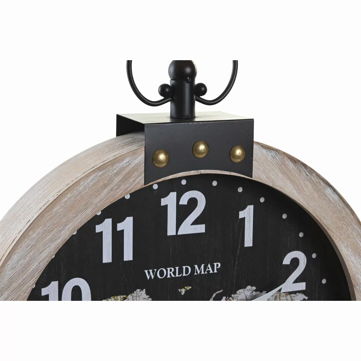 Wanduhr Dkd Home Decor Schwarz Braun Eisen Vintage Holz Mdf Weltkarte (40 X günstig online kaufen