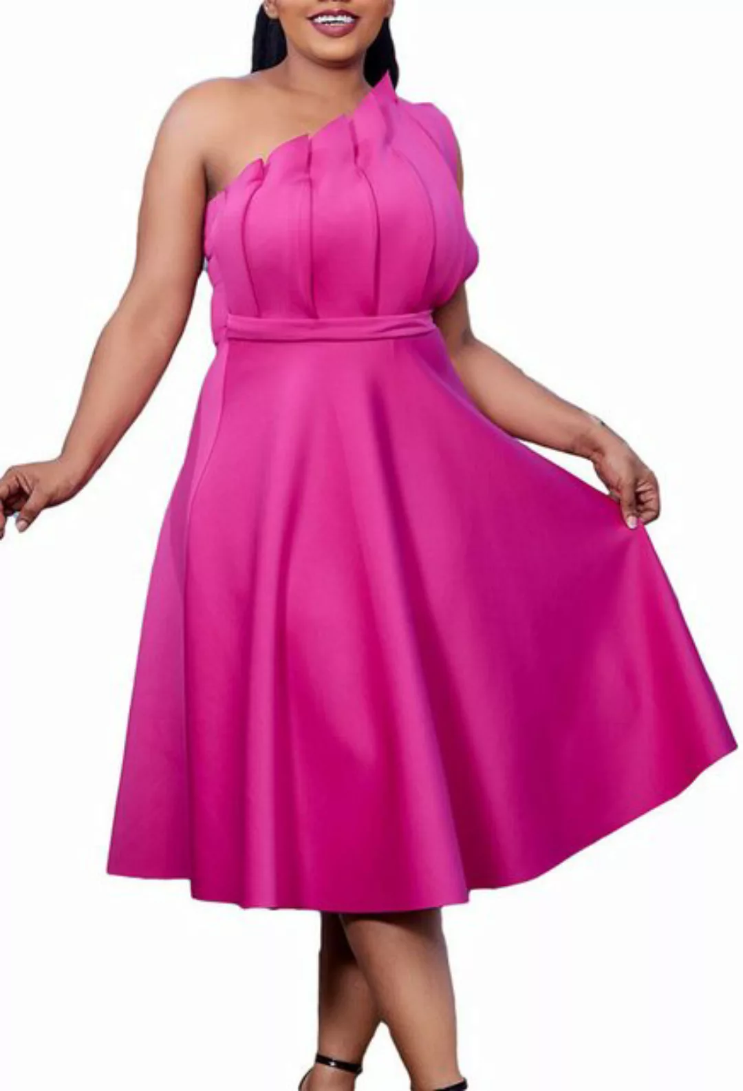 CHENIN Partykleid Damen-partykleid mit hoher taille, plissiert und schulter günstig online kaufen