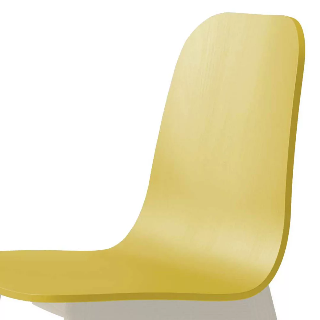 Esstischstuhl in Gelb gebleichtem Massivholzgestell günstig online kaufen
