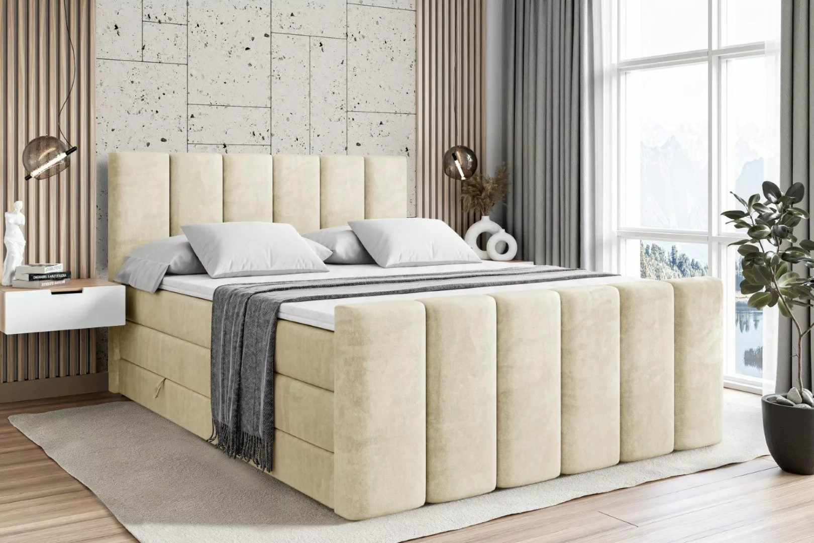 ALTDECOR Boxspringbett BOXI1-Z KING (Multipocket-Matratze H4, günstig online kaufen