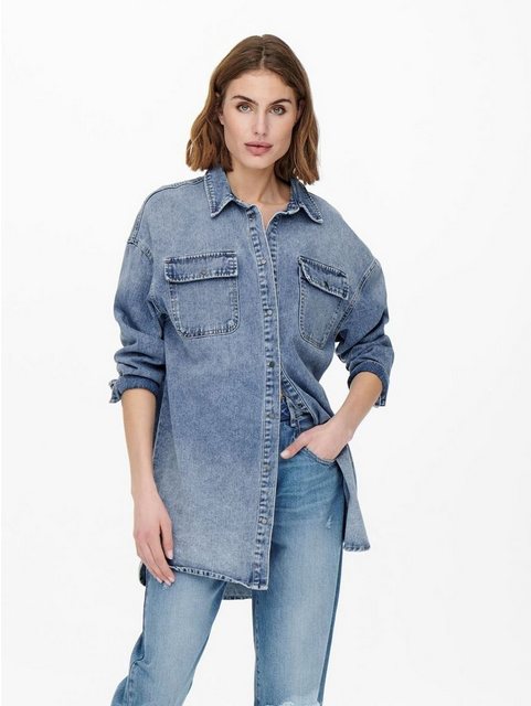 ONLY Blusenshirt Oversized Jeanshemd Denim Blusen Jacke ONLKASIA Langarm St günstig online kaufen