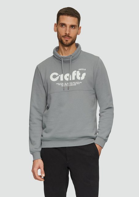 s.Oliver Sweatshirt Sweatshirt mit Frontprint und Snood-Kragen Teilungsnaht günstig online kaufen