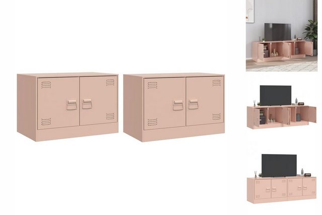 vidaXL TV-Schrank TV-Schränke 2 Stk. Rosa 67x39x44 cm Stahl (2-St) günstig online kaufen