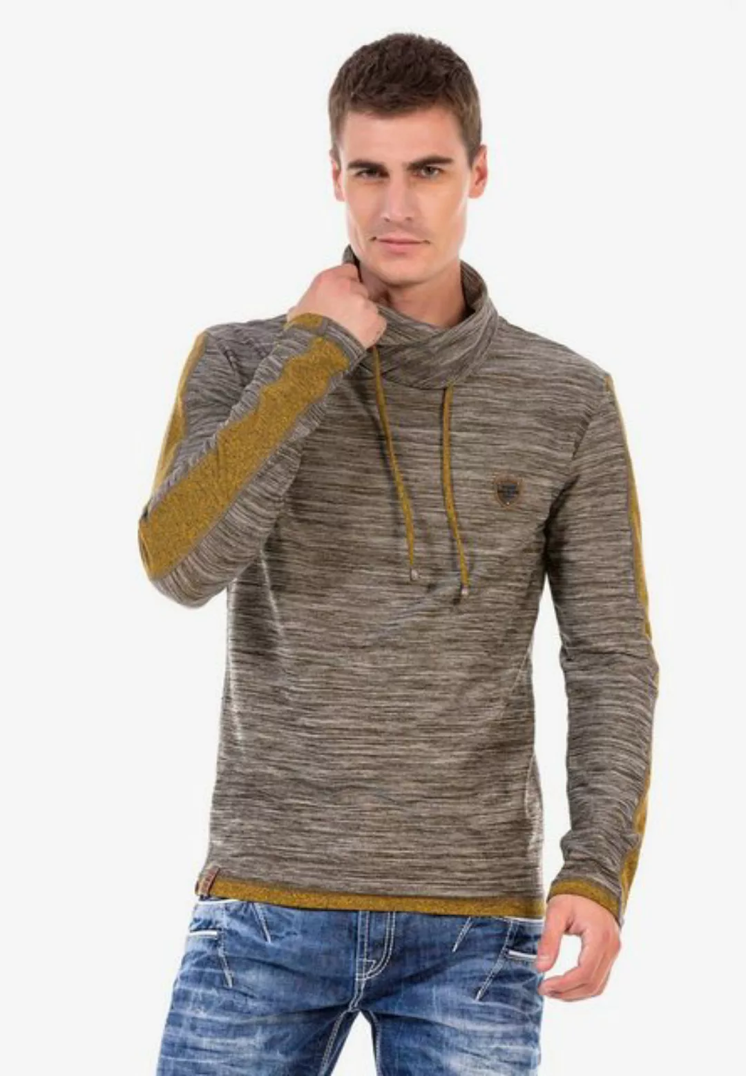 Cipo & Baxx Sweatshirt, mit kuscheligem Schalkragen günstig online kaufen