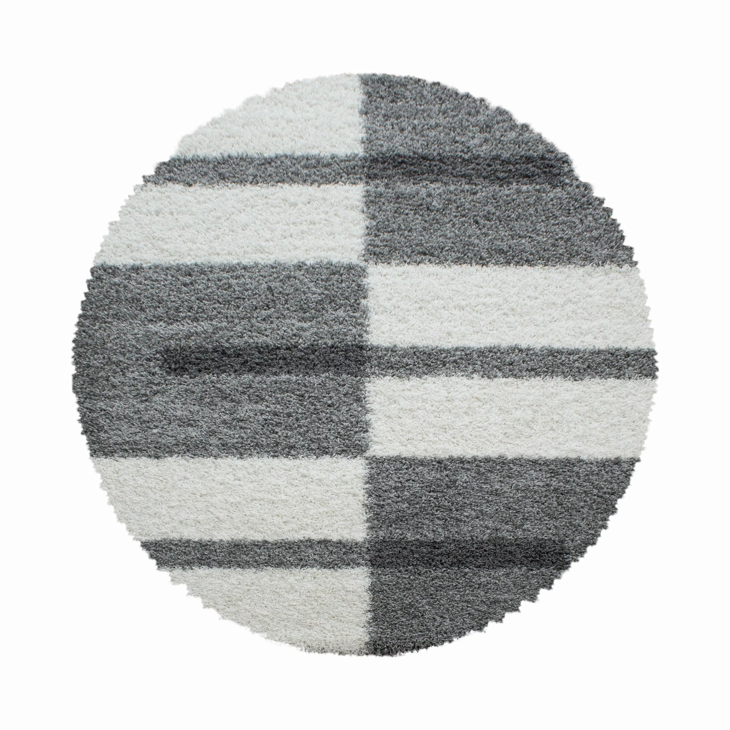 Carpettex Hochflor-Teppich Kariert Design, Rund, Höhe: günstig online kaufen