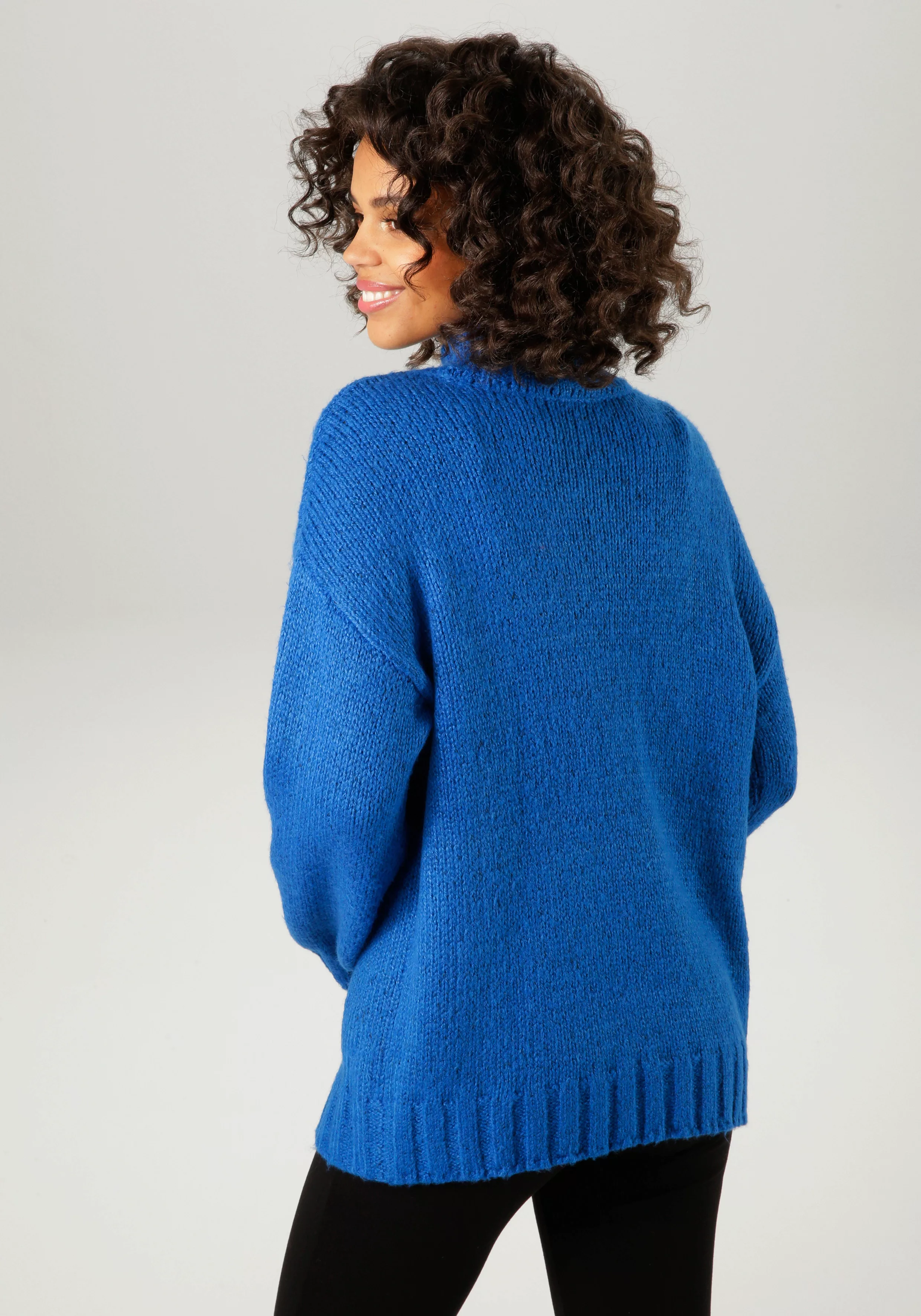 Aniston CASUAL Strickpullover mit eingestrickten, kleinen Bommeln - NEUE KO günstig online kaufen