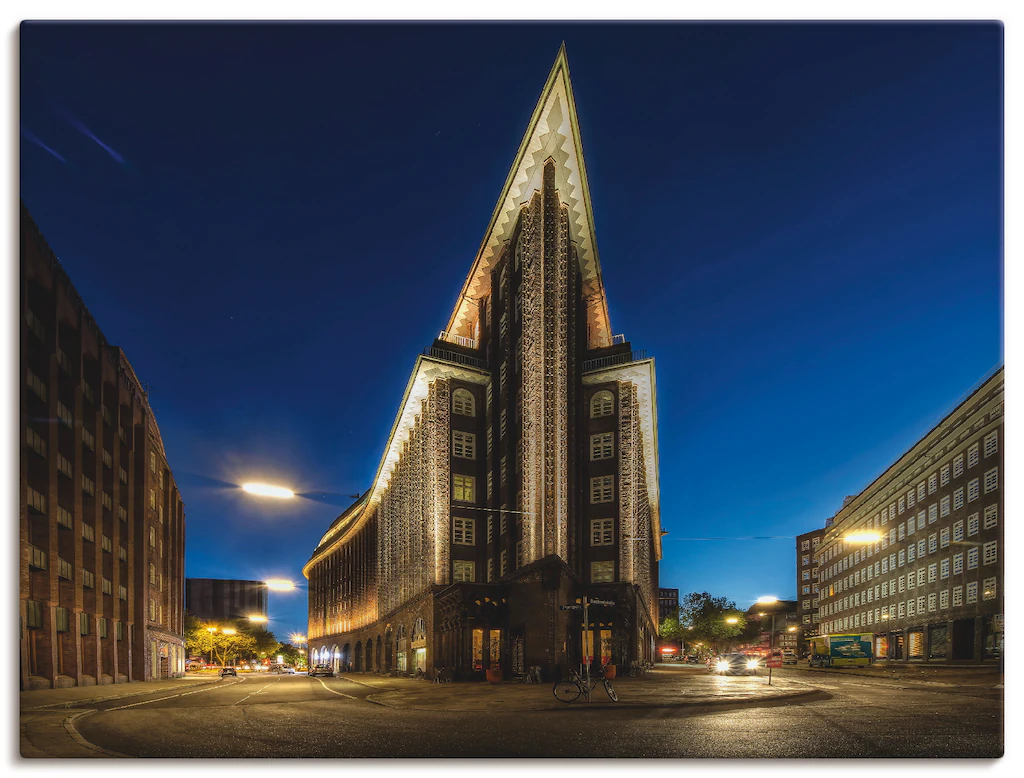 Artland Leinwandbild "Hamburg Chilehaus", Gebäude, (1 St.), auf Keilrahmen günstig online kaufen