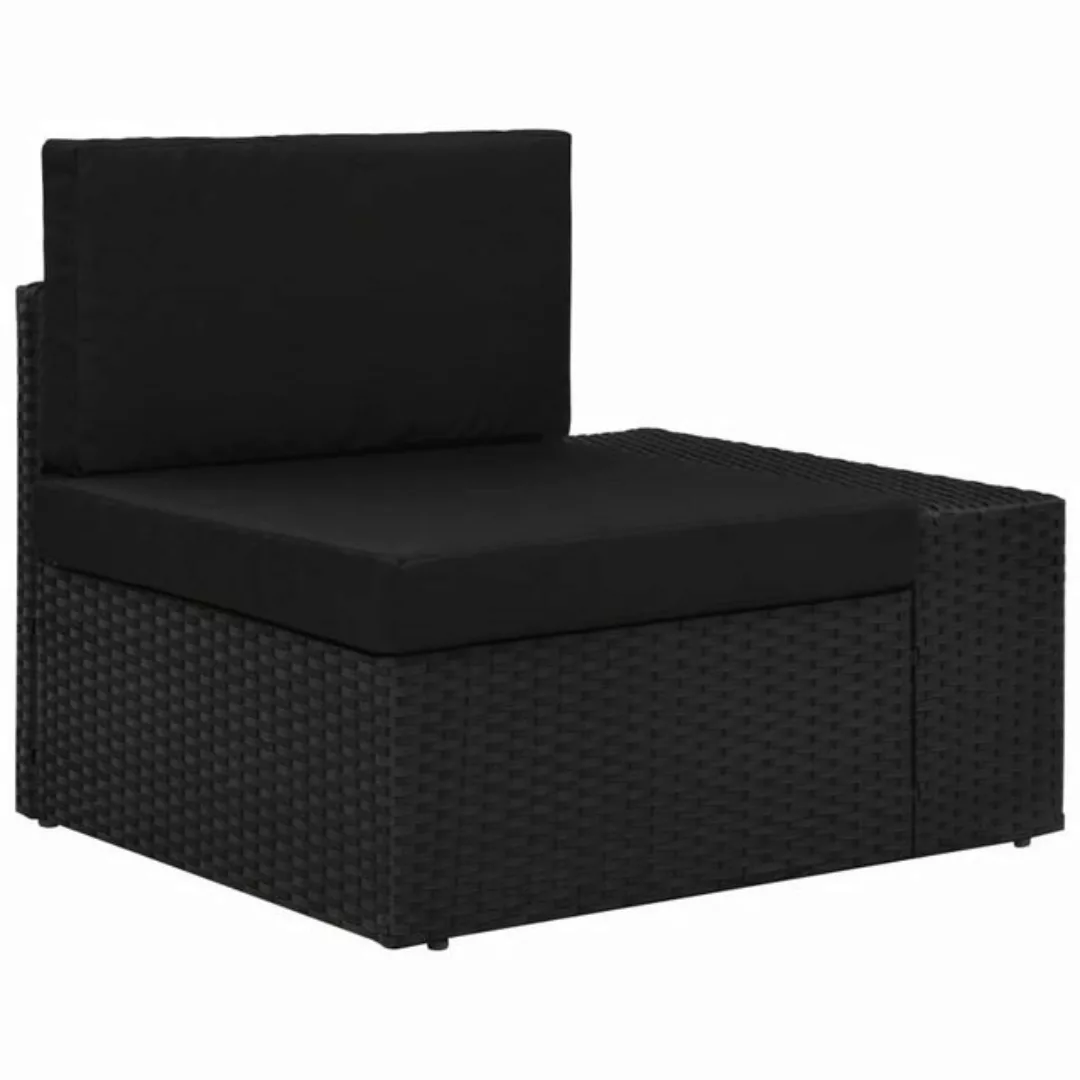Modulares Sofa-eckteil Mit Armlehne (links) Poly Rattan Schwarz günstig online kaufen