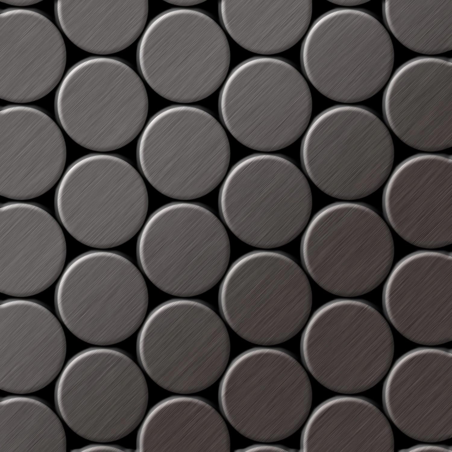 ALLOY Mosaik Fliese Massiv Metall Titan Gebürstet Dunkelgrau 1,6mm Stark Do günstig online kaufen