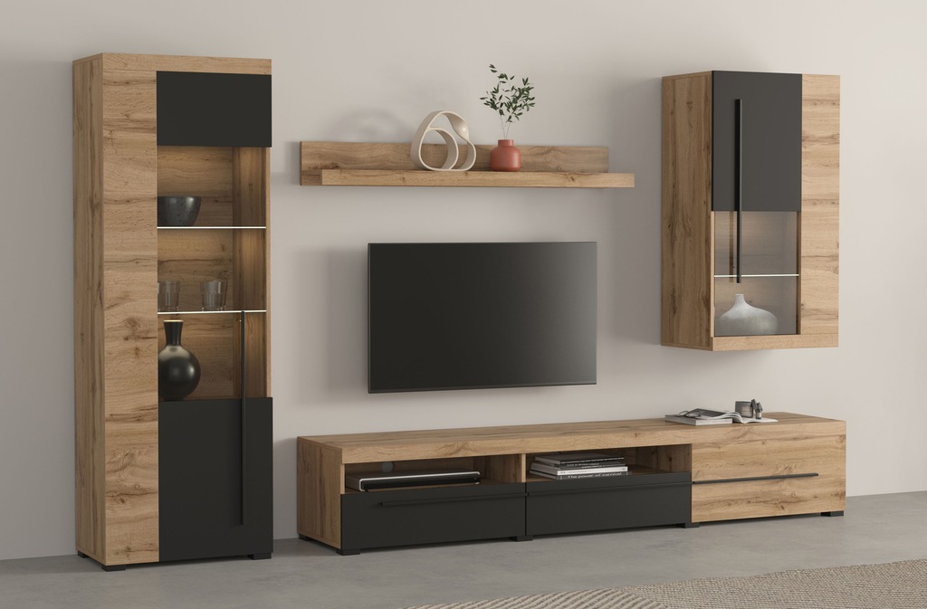 INOSIGN Wohnwand "Roger,Breite 255 cm moderne Mediawand ohne Beleuchtung", günstig online kaufen