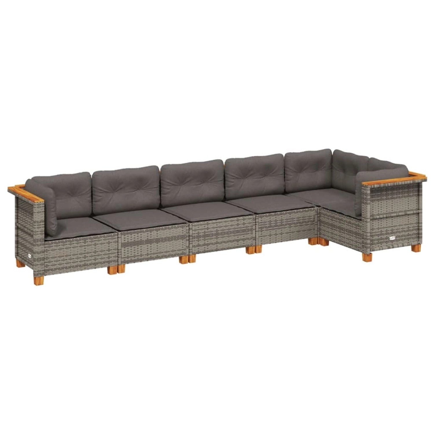 vidaXL 6-Tlg Garten-Sofagarnitur mit Kissen Grau Poly Rattan 3261846 günstig online kaufen