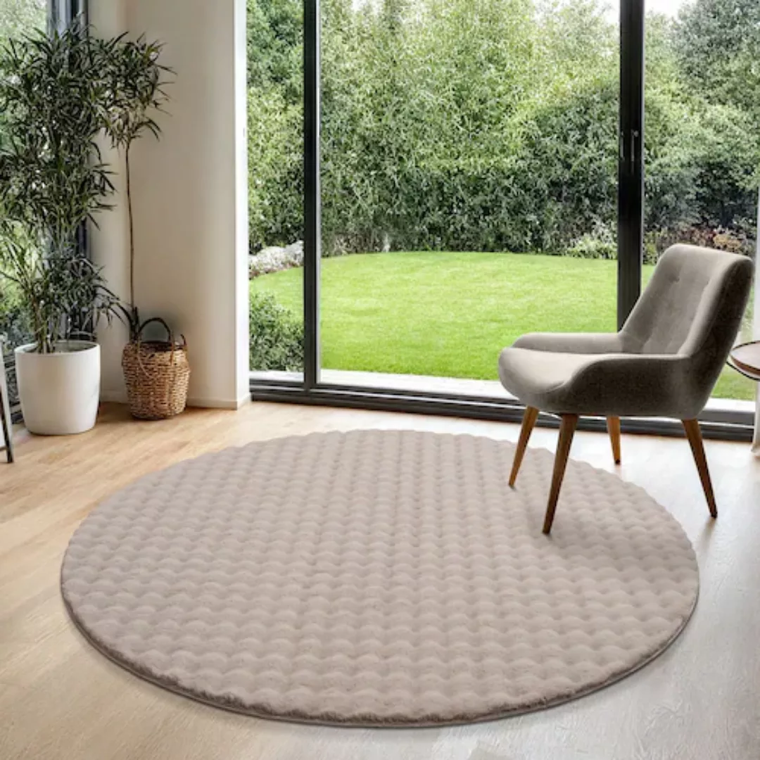 the carpet Teppich »Peak«, rund, 16 mm Höhe, kuscheliger Wohnzimmer Bubble günstig online kaufen