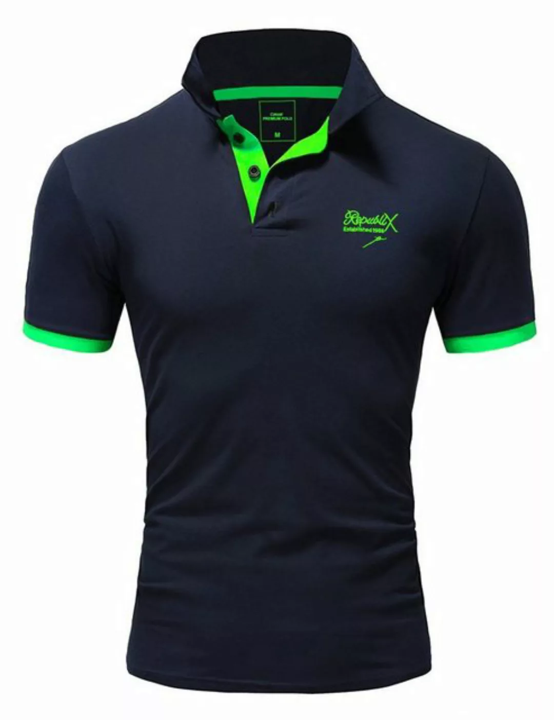 REPUBLIX Poloshirt MATEO Herren Basic Kurzarm Kontrast Polo Hemd günstig online kaufen