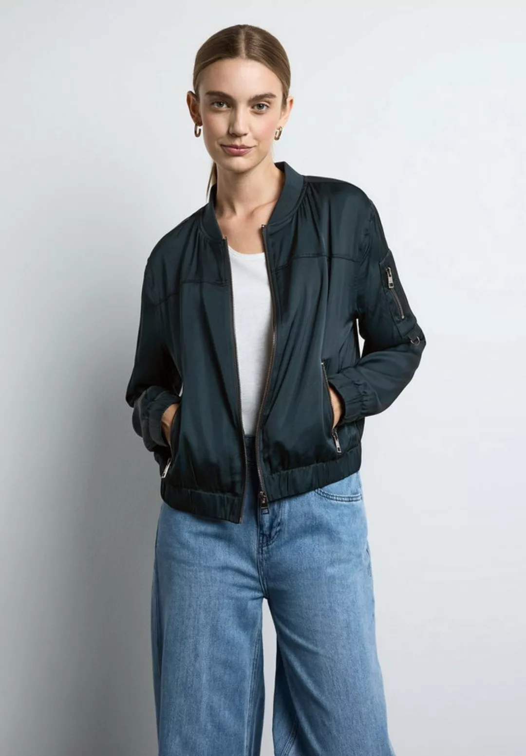 STREET ONE Blouson - Satin-Blouson, Bomber-Jacke, Stehkragen mit Reißversch günstig online kaufen