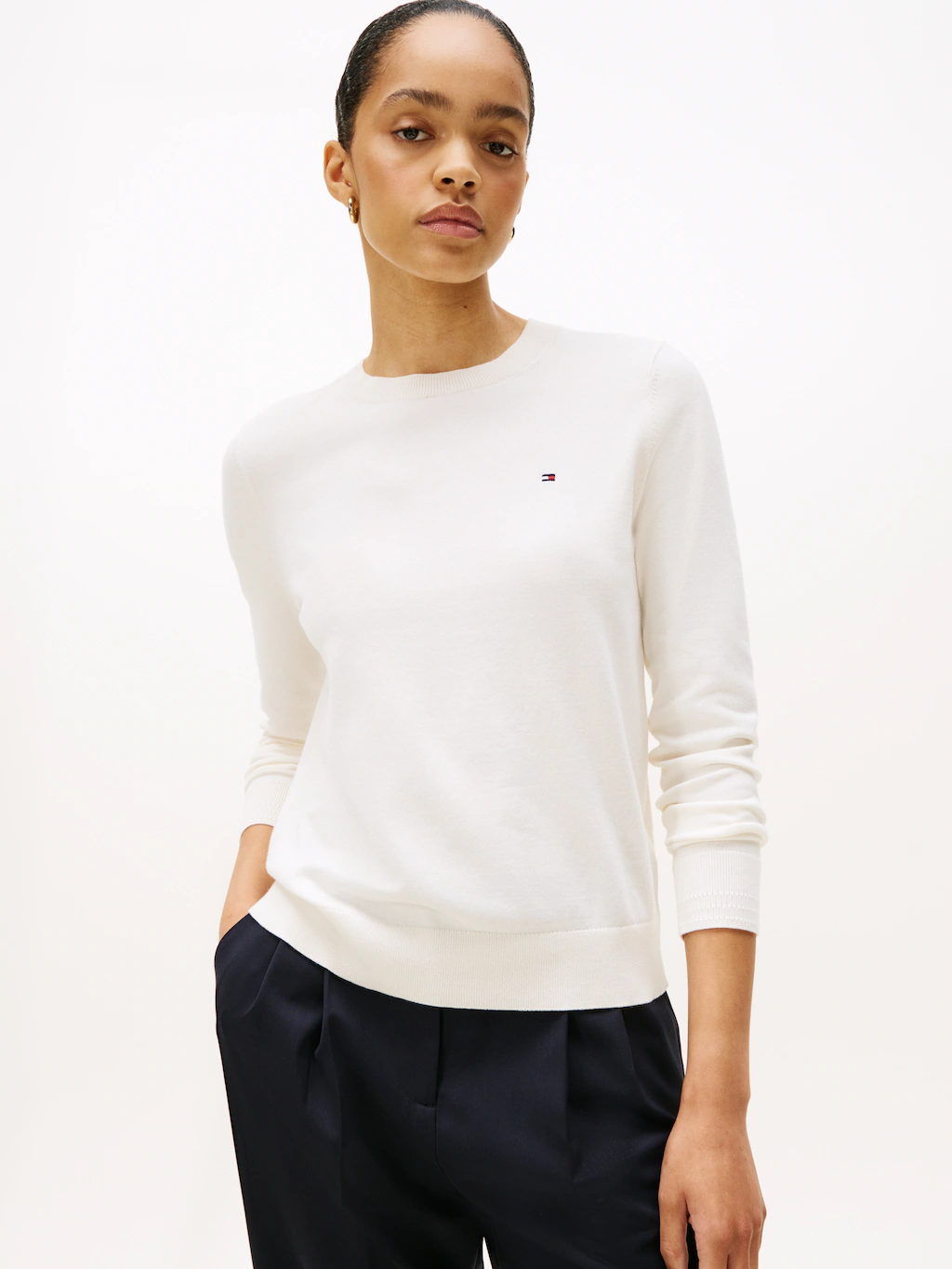 Tommy Hilfiger Rundhalspullover "CO JERSEY STITCH LS C-NK SWT", mit Logosti günstig online kaufen