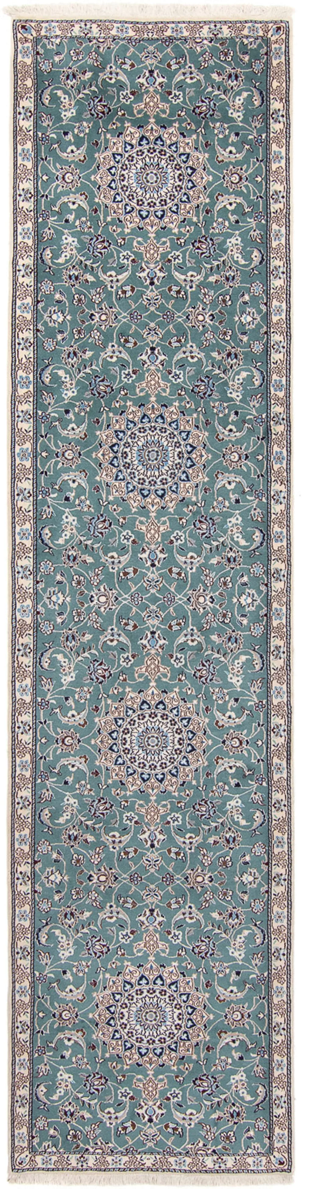 morgenland Orientteppich »Perser - Nain - Royal - 394 x 88 cm - hellblau«, günstig online kaufen