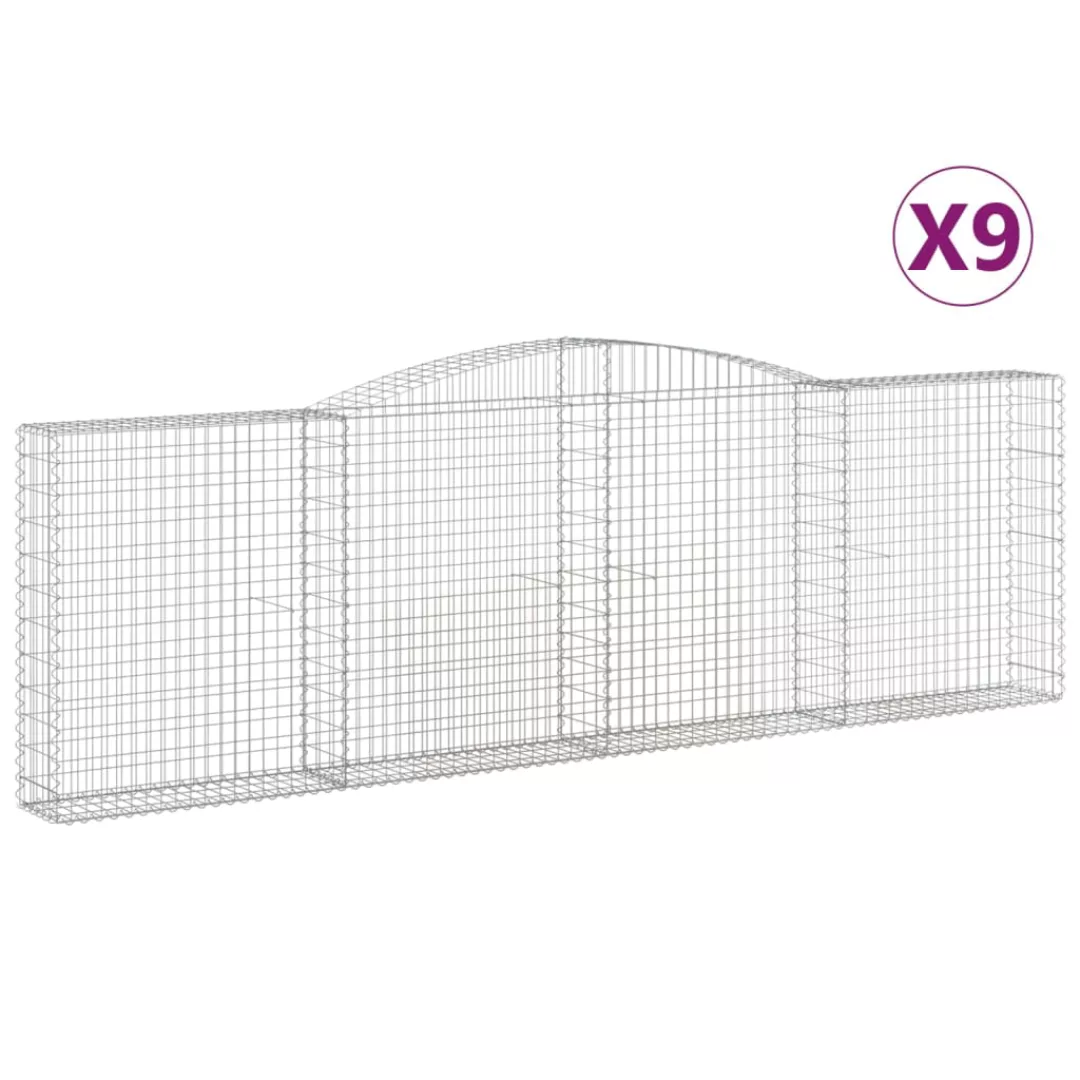 Vidaxl Gabionen Mit Hochbogen 9 Stk. 400x30x120/140cm Verzinktes Eisen günstig online kaufen