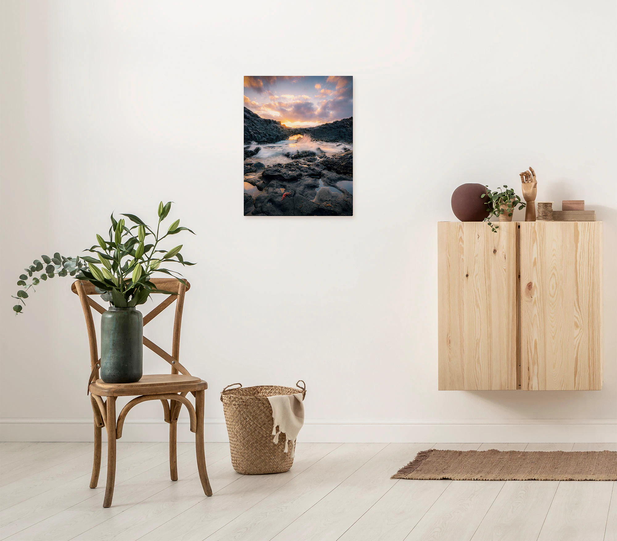 Komar Leinwandbild "Golden Eye - Größe 30 x 40 cm", Baum-Blätter-Natur-Berg günstig online kaufen