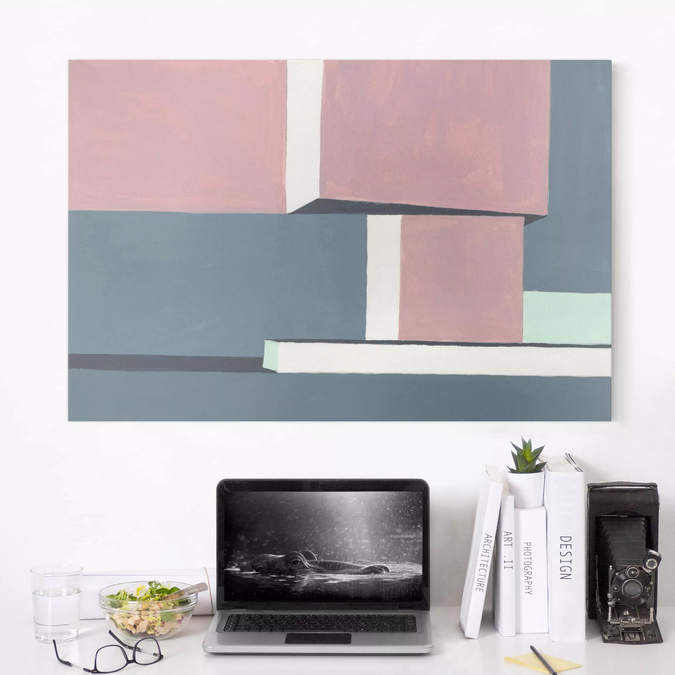 Leinwandbild Abstrakt - Querformat Schatten der Wände I günstig online kaufen