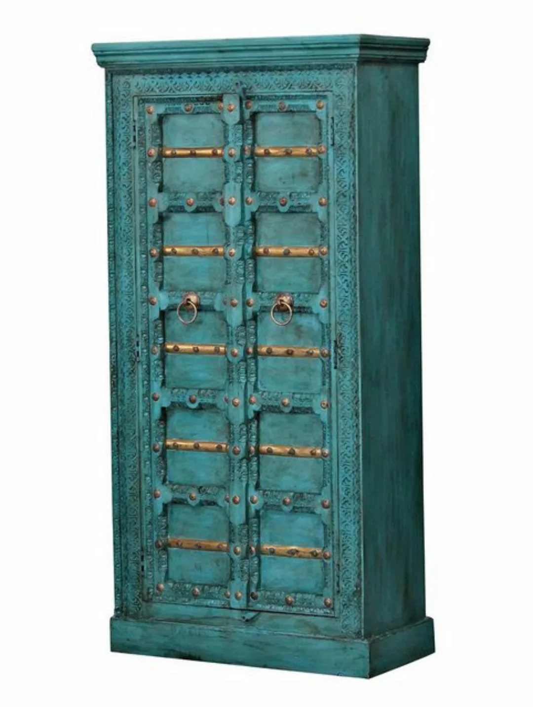 Casa Moro Drehtürenschrank Orientalischer Schrank Adna 90x40x185 cm Türkis günstig online kaufen