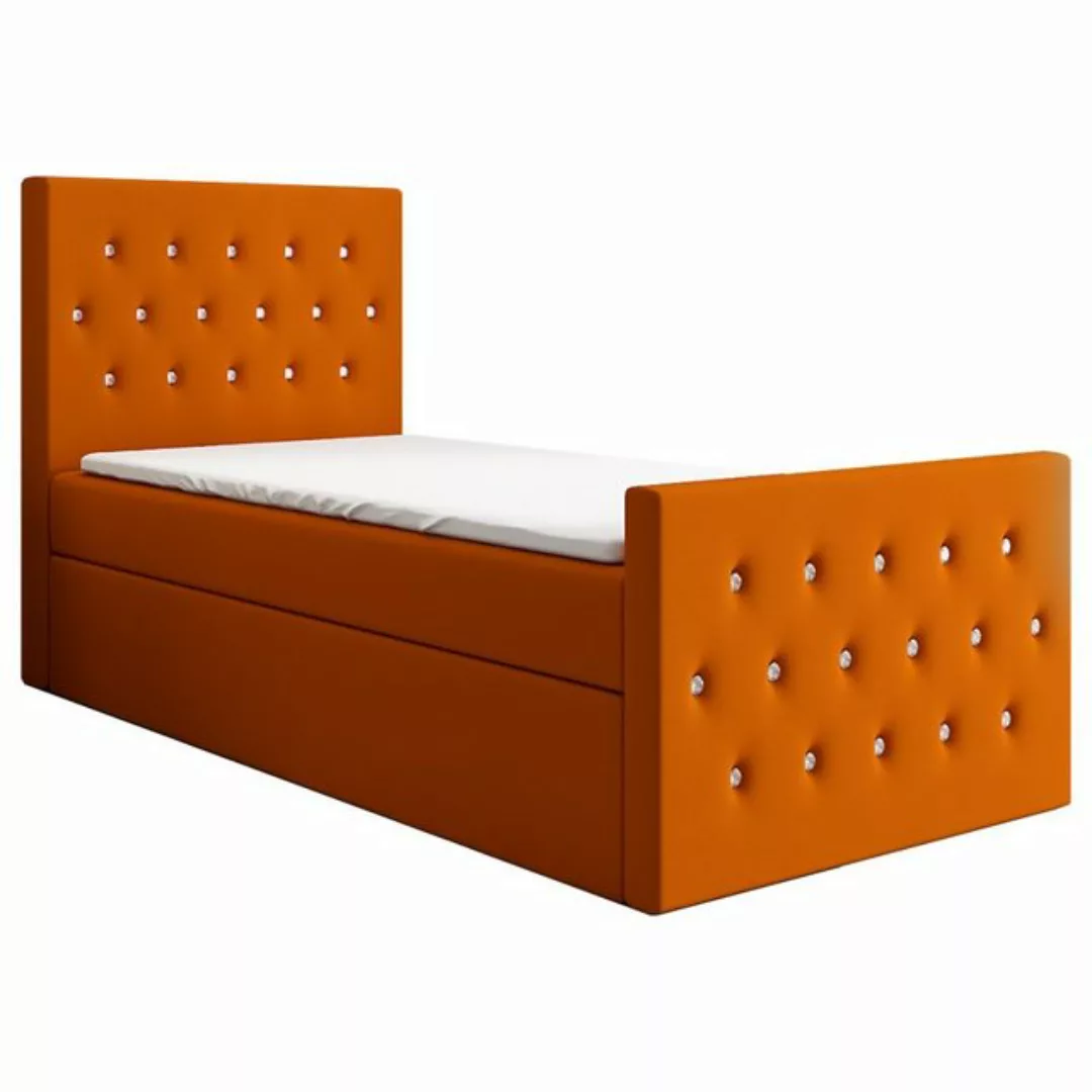 A&J MöbelLand GmbH Boxspringbett Einzelbett LILI mit Bettkasten, Topper und günstig online kaufen