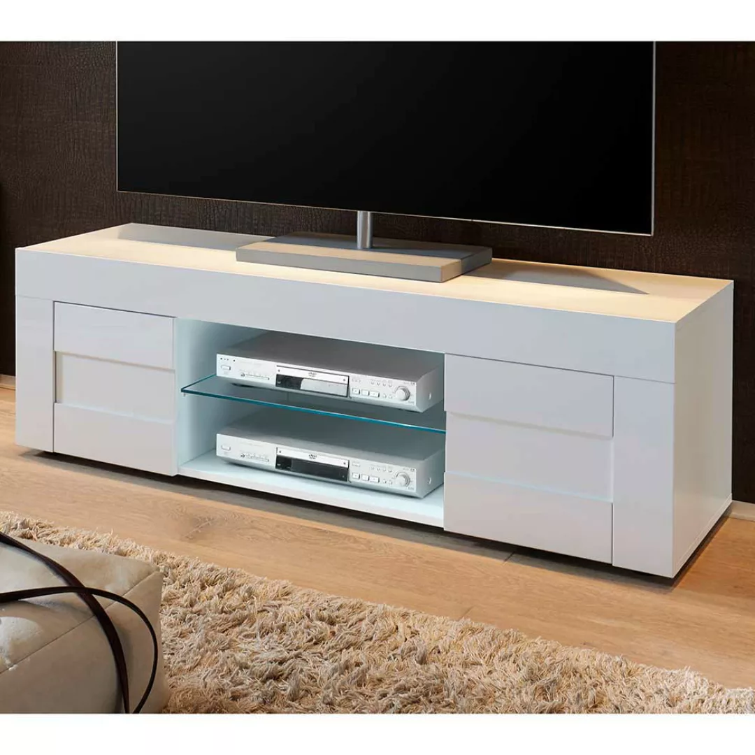 TV-Element Weiß Lack in modernem Design 181 cm breit - 44 cm hoch günstig online kaufen