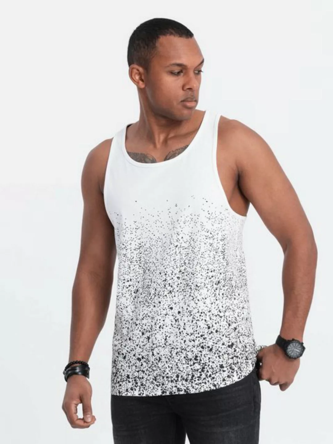 OMBRE Tanktop Herren Tanktop aus Baumwolle mit Farbverlaufsdruck günstig online kaufen